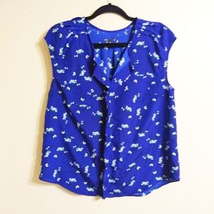 GAP· Sleeveless floral blouse blue medium